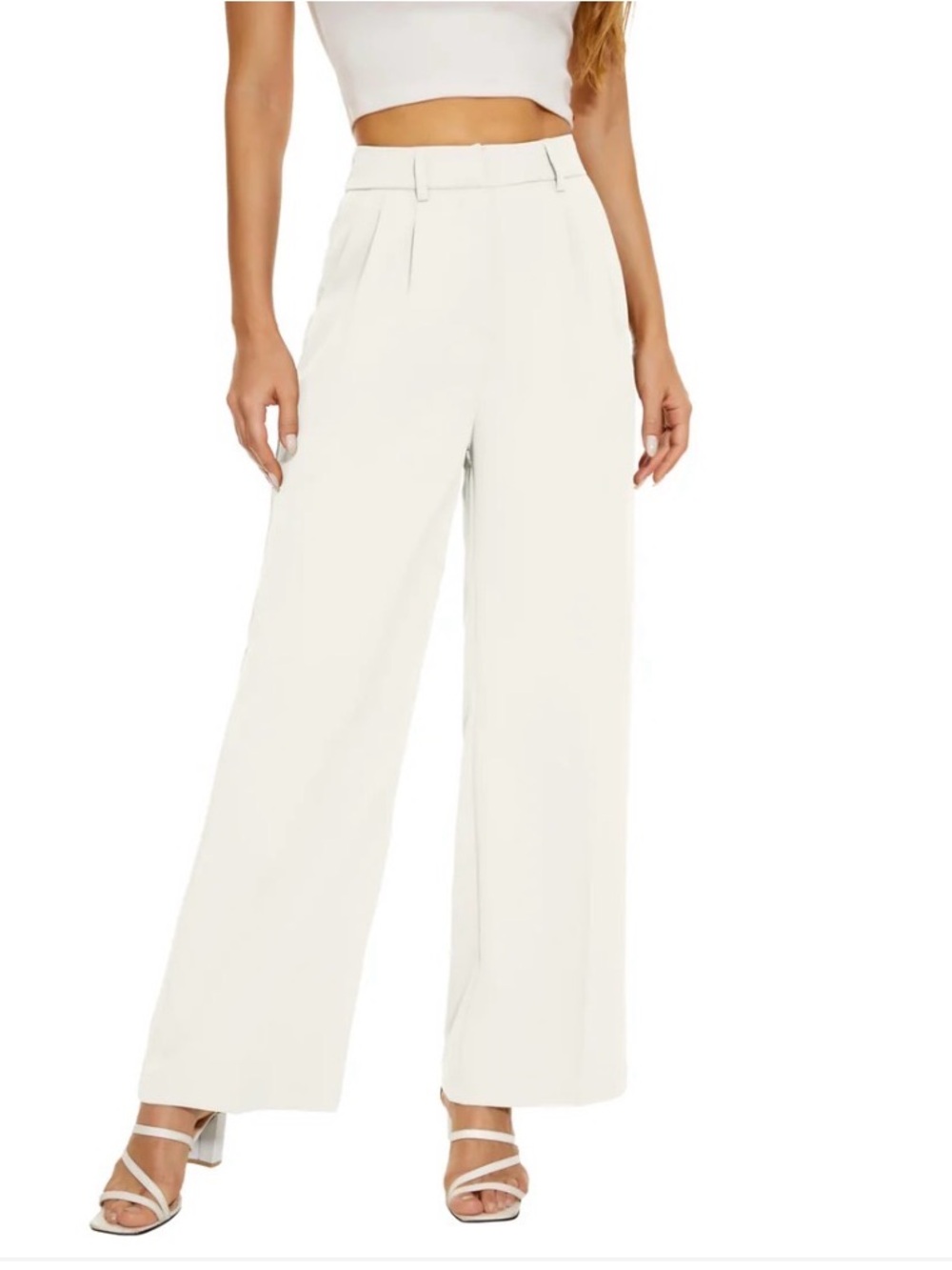 Funyyzo Classic High-Waisted Wide-Leg Pleated Pants - XL